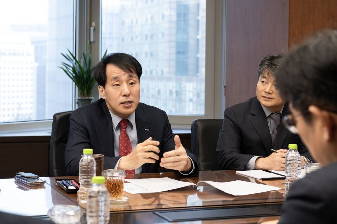 장영진 한국무역보험공사 사장이 8일 서울 종로구 본사에서 열린 '미국 관세 대응 긴급지원 TF' 출범식에서 발언하고 있다. [자료=한국무역보험공사] 2025.04.08 rang@newspim.com