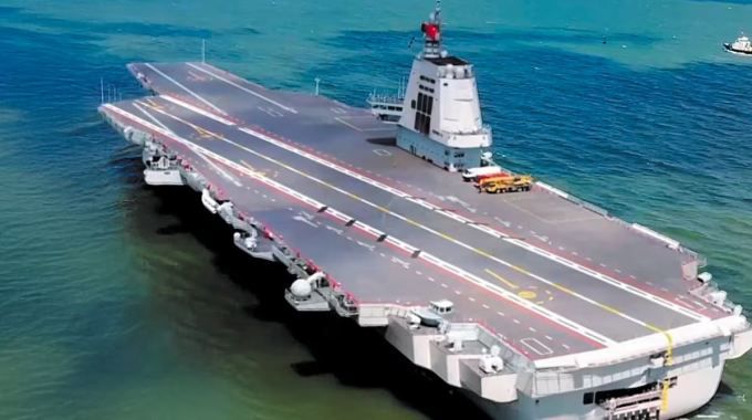 지난해 6월 20일 중국 국영 CCTV가 공개한 중국의 세번째 항공모함 푸젠 영상. [사진=중국 CCTV] 2025.06.14 gomsi@newspim.com