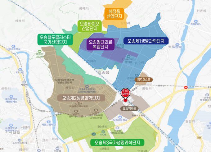 오송 산업단지 위치도. [사진=청주시]  2025.07.01 baek3413@newspim.com