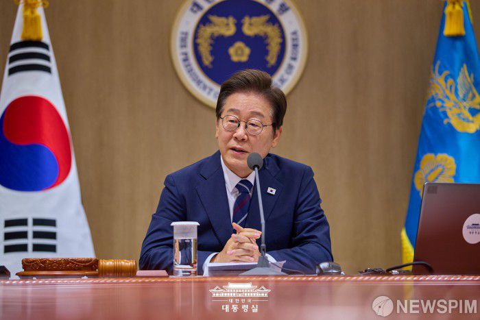 [서울=뉴스핌] 이재명 대통령이 지난 1일 서울 용산 대통령실에서 열린 제28회 국무회의를 주재하고 있다. [사진=대통령실] 2025.07.02 photo@newspim.com