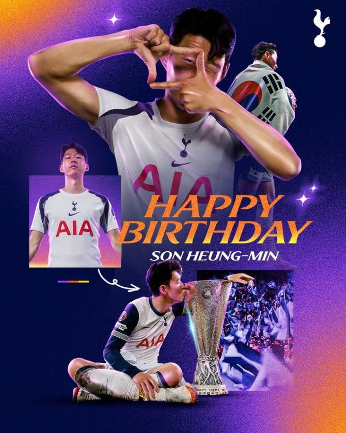 [서울=뉴스핌] 손지호 기자 = 토트넘이 구단 SNS에 올린 손흥민 생일 축하 게시물. [사진=토트넘 SNS] 2025.07.08 thswlgh50@newspim.com