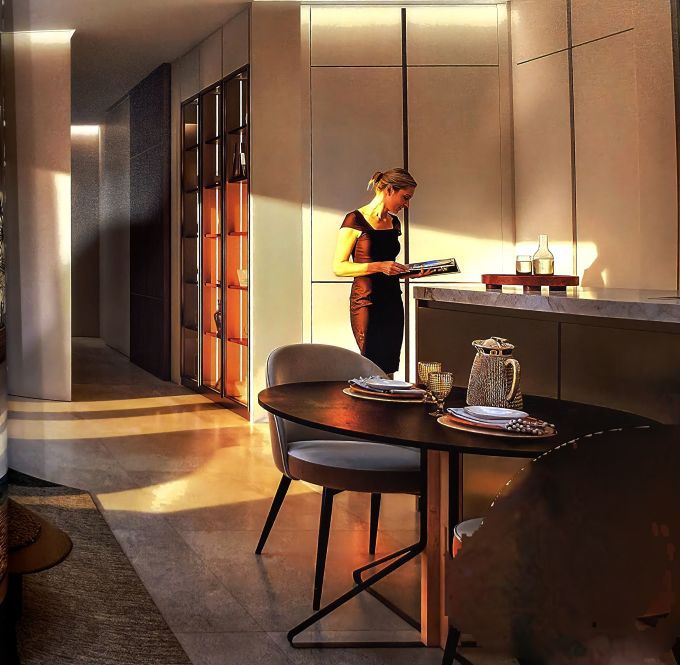 [서울=뉴스핌] 송현도 기자 = 더파크사이드 스위트 74A 거실 가상도. [사진 = 더파크사이드 스위트 안내 책자 캡처]  2025.07.09 dosong@newspim.com