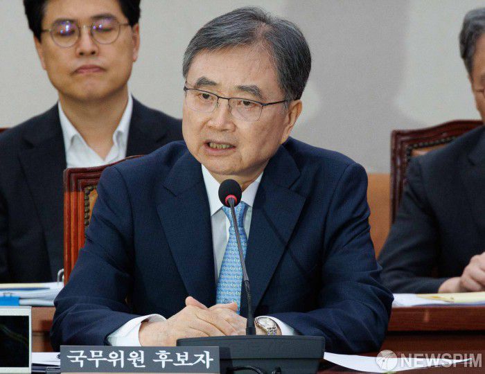 [서울=뉴스핌] 윤창빈 기자 = 조현 외교부 장관 후보자가 17일 서울 여의도 국회 외교통일위원회 전체회의에서 열린 인사청문회에서 의원 질의에 답변하고 있다. 2025.07.17 pangbin@newspim.com