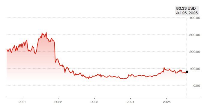 도큐사인 주가 추이 [자료=블룸버그]