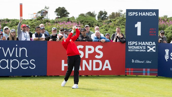 [서울=뉴스핌] 장환수 스포츠전문기자= 김효주가 27일 ISPS 한다 스코틀랜드 여자오픈 최종 4라운드 1번 홀에서 드라이브 티샷을 날리고 있다. [사진=LPGA] 2025.07.27 zangpabo@newspim.com