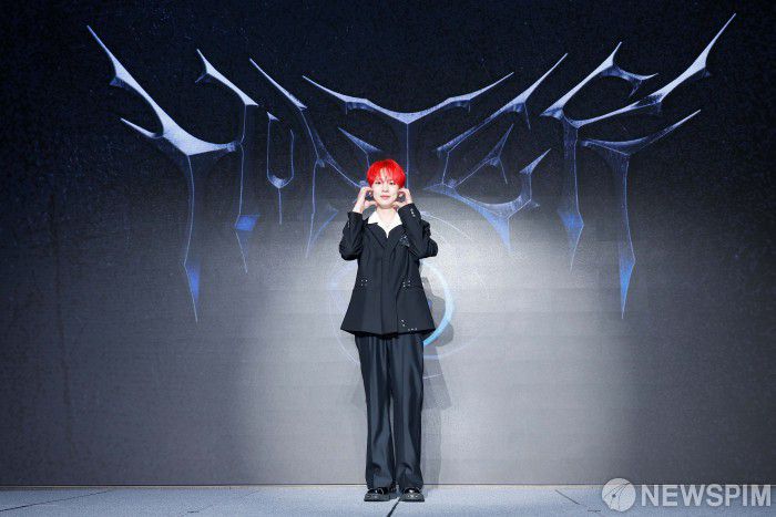 [서울=뉴스핌] 류기찬 인턴기자 = 샤이니 키가 11일 오후 서울 광진구 풀만 엠배서더 서울이스트폴에서 열린 정규 3집 '헌터'(HUNTER) 발매 기념 기자간담회에서 포즈를 취하고 있다. 2025.08.11 ryuchan0925@newspim.com