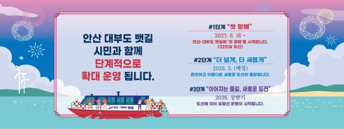안산 대부도 뱃길 단계적 확대운영 디지털 홍보자료. [사진=안산시]