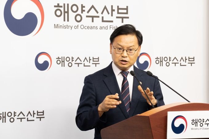 김성범 해양수산부 차관이 2일 '2026년도 해양수산부 예산안' 관련 브리핑으로 하고 있다. [사진=해양수산부] 2025.09.02 dream@newspim.com