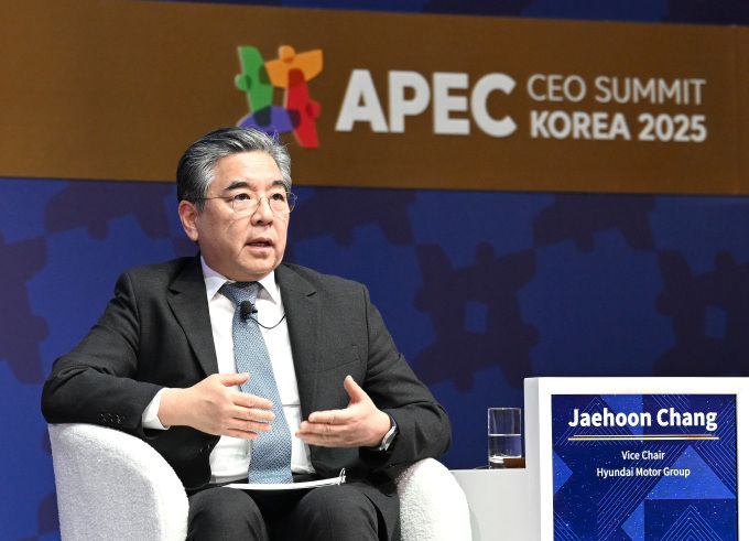 장재훈 현대차그룹 부회장이 APEC CEO 서밋 수소 세션에서 발언을 하는 모습. [사진=현대차]