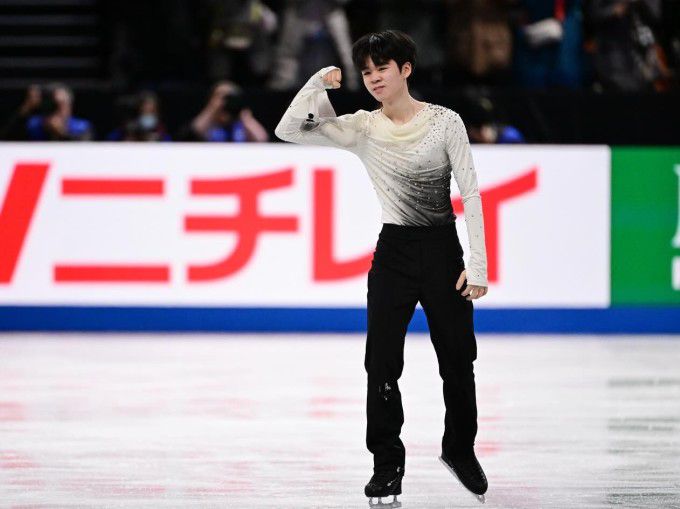 서민규가 5일 일본 나고야 IG 아레나에서 열린 2025-2026 ISU 주니어 그랑프리 파이널 남자 싱글 프리스케이팅을 마치고 만족한 표정을 짓고 있다. [사진=ISU]