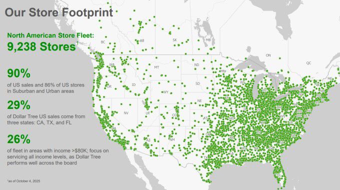 달러트리의 9200개+매장(2025.10.4.기준) [자료 = 업체 홈페이지]