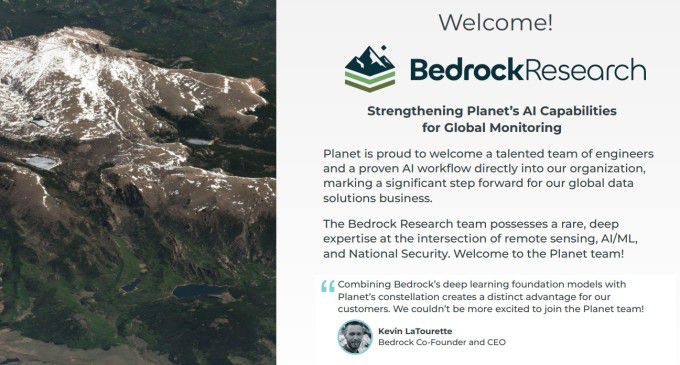 플래닛 랩스, 베드록 리서치 인수 [자료 = 업체 홈페이지]