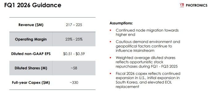 포트로닉스의 2026 회계연도 1분기 가이던스 [자료 = 업체 홈페이지]