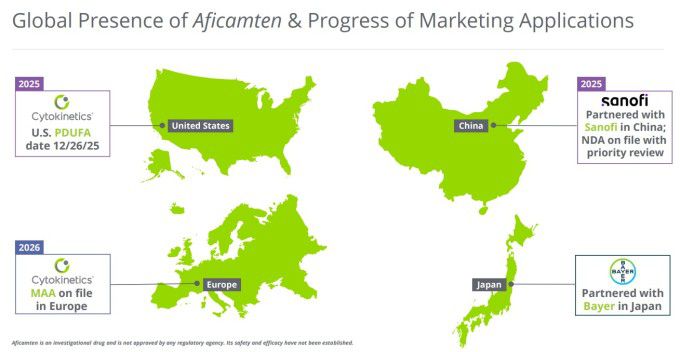 글로벌 시장서 아피캄텐의 마케팅과 파트너 [자료= 사이토키네틱스 홈페이지]