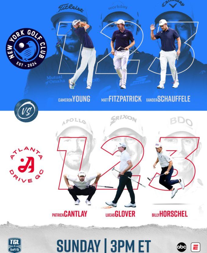 [서울=뉴스핌] 박상욱 기자 = 29일 새벽 5시 미국 플로리다주 팜비치 가든스 소파이 센터에서 열리는 개막전에 나설 지난 시즌 챔피언 애틀랜타 드라이브 GC(아래)와 준우승팀 뉴욕 GC 선수들. [사진=TGL SNS] 2025.12.26 psoq1337@newspim.com