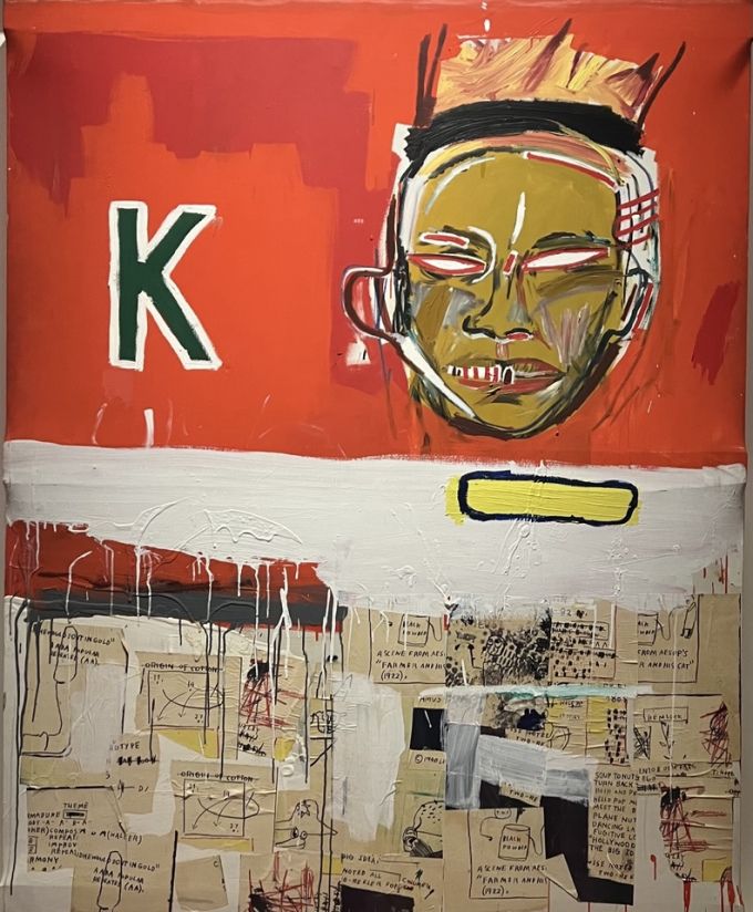 [서울=뉴스핌]이영란 편집위원/미술전문기자= '장 미셸 바스키아: 과거와 미래를 잇는 상징적 기호들'전에 출품된 '2시간 30분 동안의 중국 음식' 19844 . C장 미셸 바스키아, 프라이빗 컬렉션  2025.12.26 art29@newspim.com