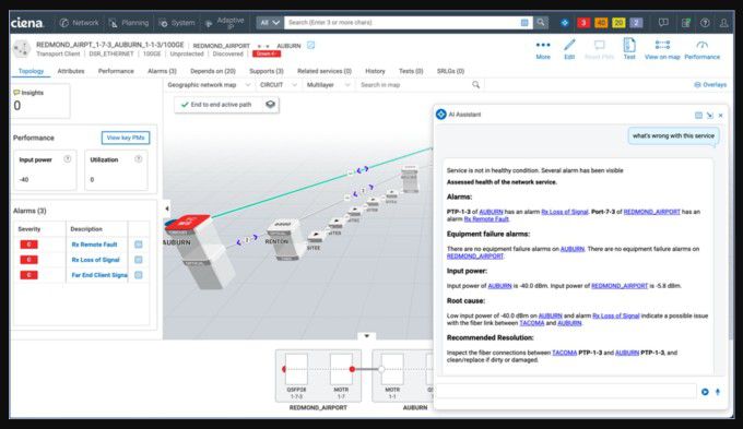 네트워크 장애를 손쉽게 해결할 수 있도록 돕는 인터페이스를 제공하는 시에나의 '내비게이터 AI 어시스턴트' [자료=시에나]