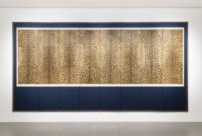 [서울=뉴스핌]이영란 미술전문기자=호피도(虎皮圖), 19세기, 종이에 수묵, 222×435cm. 갤러리현대 본관서 개막한 '장엄과 창의: 한국 민화의 변주'전에 출품된 작품이다. [사진=갤러리현대] 2026.01.15 art29@newspim.com
