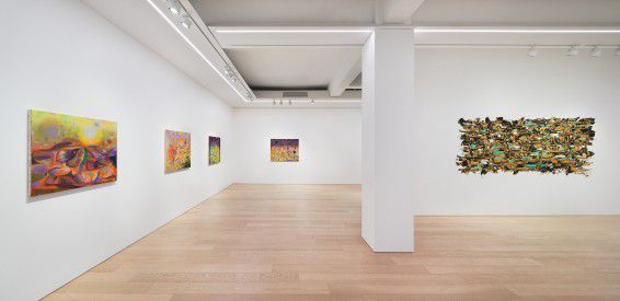 [서울=뉴스핌]이영란 미술전문기자=서울 한남동 리만머핀 갤러리에서 14일 개막한 '묵음의 리듬' 전시전경. 성낙희 이소정 한진 작가가 작품을 출품했다. [사진=리만머핀]  2026.01.16 art29@newspim.com