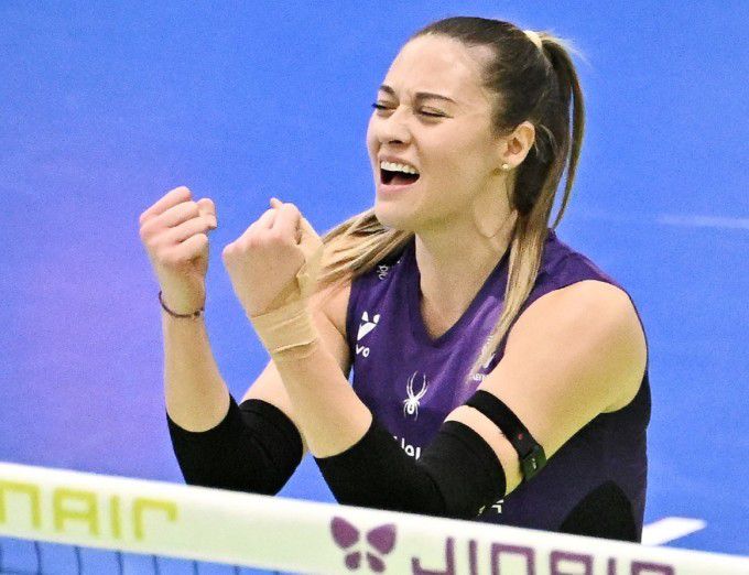 [서울=뉴스핌] 박상욱 기자 = 레베카가 2025년 11월 29일 V리그 여자부 현대건설전에서 득점을 올리고 포효하고 있다. [사진=KOVO] 2026.01.10 psoq1337@newspim.com