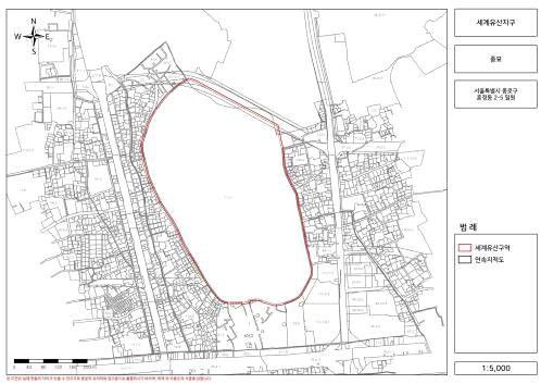 [서울=뉴스핌] 이지은 기자 = 종묘 세계유산지구 신규 지정 관련 지형 도면. [사진=국가유산청] 2025.11.13 alice09@newspim.com