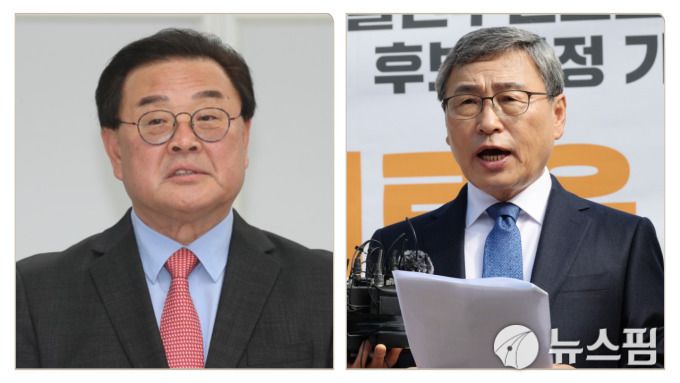 (왼쪽부터) 조전혁 전 한나라당 의원, 정근식 서울시교육감