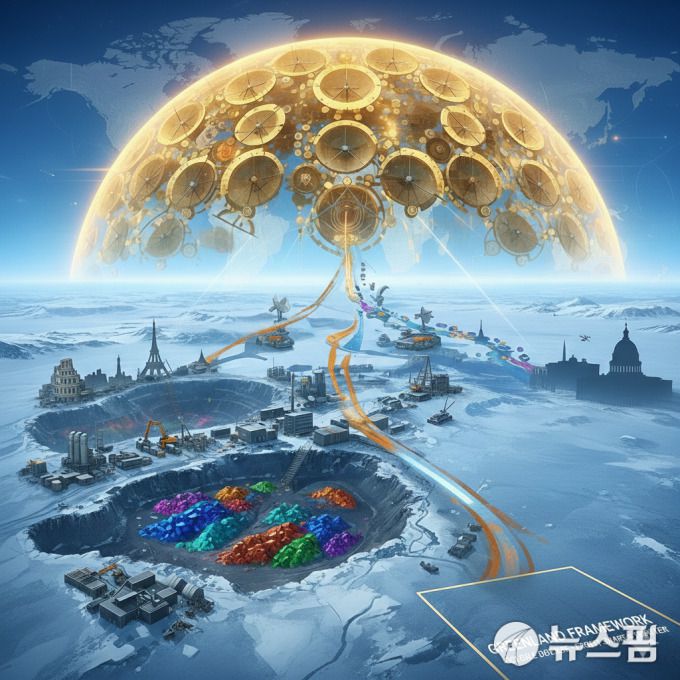 골든돔과 그린란드 광물 인공지능(AI) 일러스트 이미지.