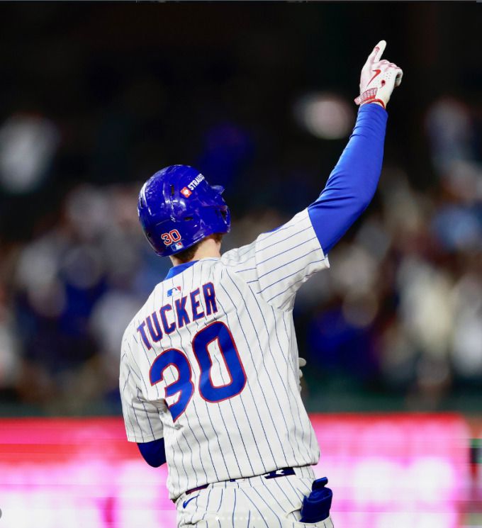 [서울=뉴스핌] 장환수 스포츠전문기자= 지난해 시카고 컵스 시절 드번호 30번을 달고 뛴 카일 터커. [사진=터커 SNS] 2026.01.23 zangpabo@newspim.com
