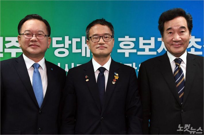 더불어민주당 당대표 경선에 출마한 김부겸(왼쪽부터), 박주민, 이낙연 후보 (사진=황진환 기자/자료사진)