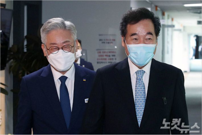 이재명 경기도지사와 더불어민주당 이낙연 의원(사진=이한형 기자/자료사진)