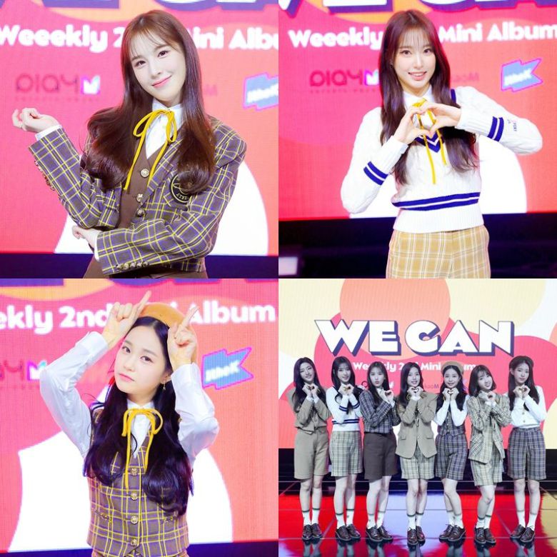 왼쪽부터 위클리 이재희, 조아, 단체, 지한 (사진=플레이엠엔터테인먼트 제공)