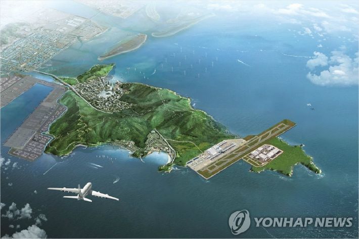 부산시가 가덕도에 추진하려는 신공항 조감도. (사진=연합뉴스)