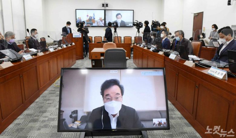 이낙연 더불어민주당 대표가 24일 서울 여의도 국회에서 열린 제22차 온택트 의원총회에 화상으로 참석해 모두발언을 하고 있다. (사진=윤창원 기자)