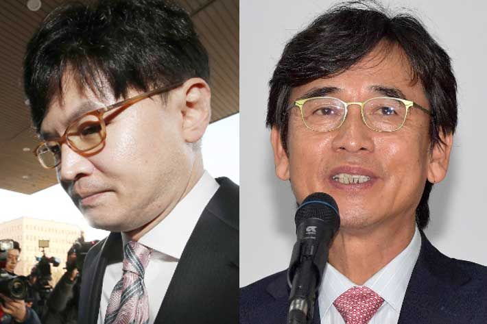 한동훈 검사장(왼쪽), 유시민 노무현재단 이사장(오른쪽). 연합뉴스·박종민 기자