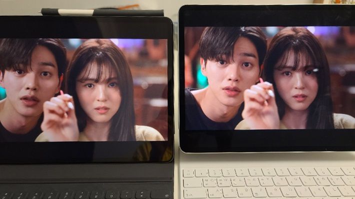 왼쪽이 아이패드 프로 4세대. 오른쪽이 아이패드 프로 5세대