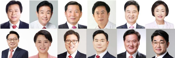 국민의힘은 부동산 거래 과정에서 관련 법령 위반 의혹이 제기된 소속 의원 12명 중 강기윤(윗줄 왼쪽부터)·이주환·이철규·정찬민·최춘식 의원에 대해서는 탈당을 요구했다. 비례대표인 한무경 의원은 제명하기로 했다. 안병길(아랫줄 왼쪽부터)·윤희숙·송석준·김승수·박대수·배준영 의원은 본인의 문제가 아니거나 소명이 충분하다고 판단해 문제 삼지 않았다. 연합뉴스