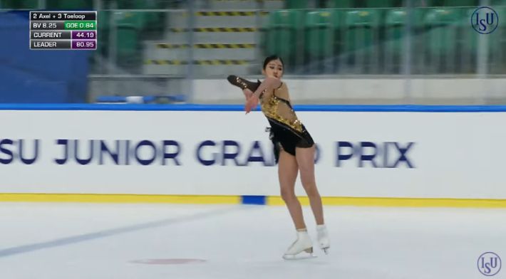 연기를 펼치는 김민채. ISU 유튜브 캡처