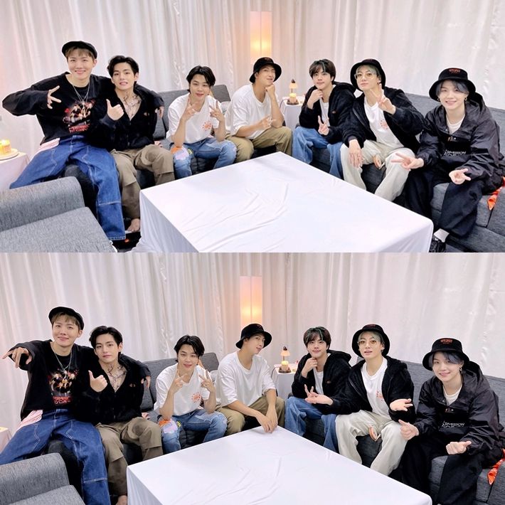 공연을 마친 후 방탄소년단의 모습. 방탄소년단 공식 트위터
