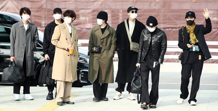 왼쪽부터 방탄소년단 진, 정국, 뷔, 지민, RM, 슈가, 제이홉. 연합뉴스