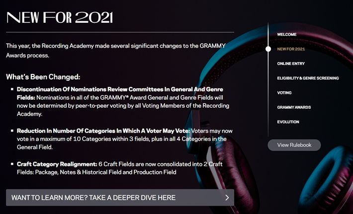 그래미 어워드 공식 홈페이지