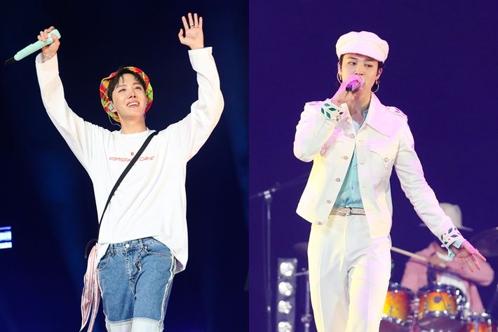 왼쪽부터 방탄소년단 제이홉, 지민. 빅히트 뮤직 제공