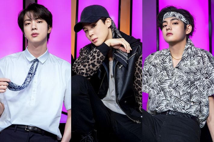 왼쪽부터 방탄소년단 진, 지민, 뷔. 방탄소년단 공식 페이스북