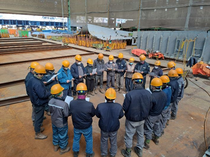 대우조선해양 생산 현장. 경남도청 제공