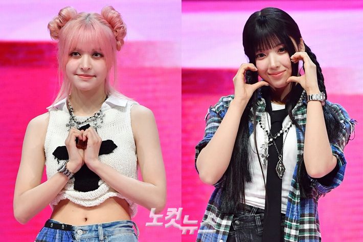 왼쪽부터 엔믹스 릴리, 지우. 류영주 기자