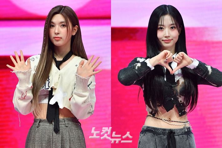 왼쪽부터 엔믹스 배이, 해원. 류영주 기자