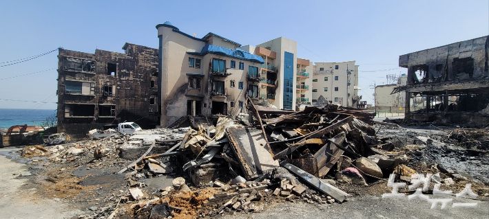 지난 11일 강릉 경포 일대를 화마가 휩쓸고 간 흔적. 전영래 기자