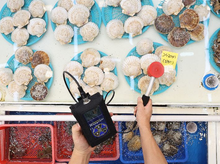 수산물 방사능 검사. 연합뉴스