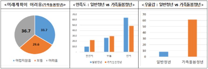 가족돌봄청년 실태조사 결과(한국보건사회연구원). 복지부 제공