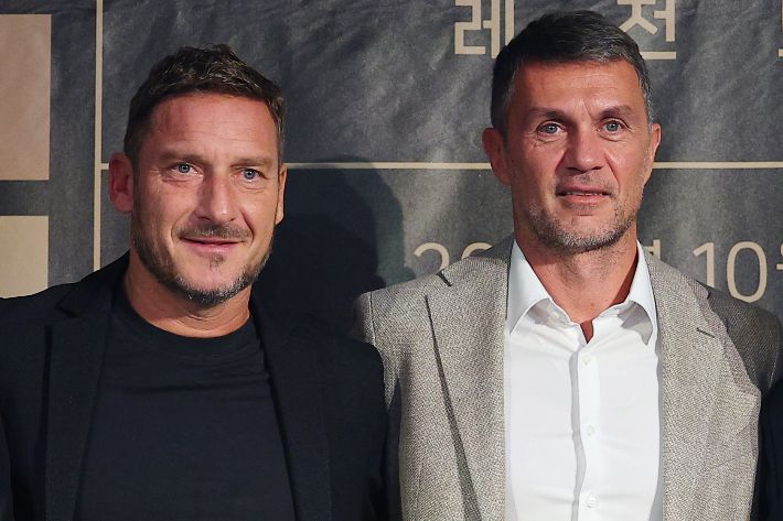 왼쪽부터 토티, 말디니. 연합뉴스