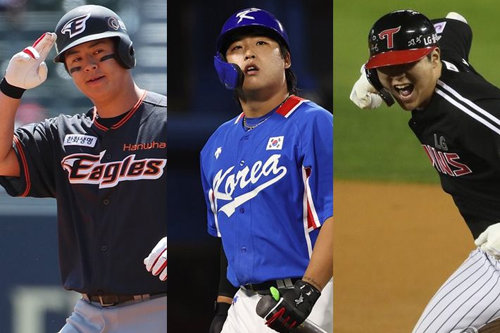 왼쪽부터 국가대표 노시환, 강백호, 문보경. 연합뉴스